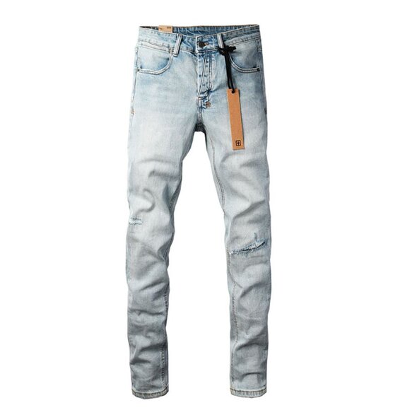 Ksubi Light Blue Slim Fit Distressed Jeans